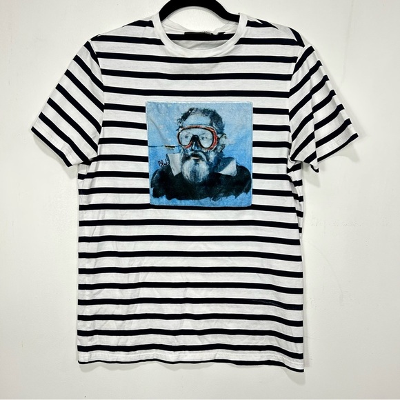 Murano Tops - MURANO liquid luxury slim fit strip bub snorkel T-shirt X27